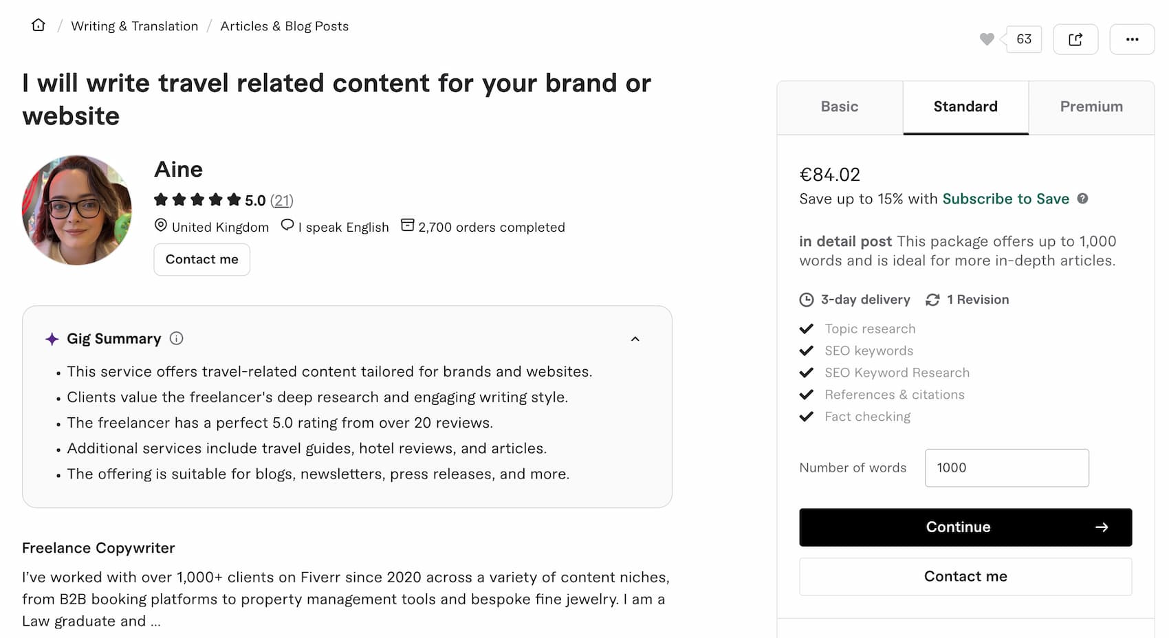 Послуги копірайтера на Fiverr
